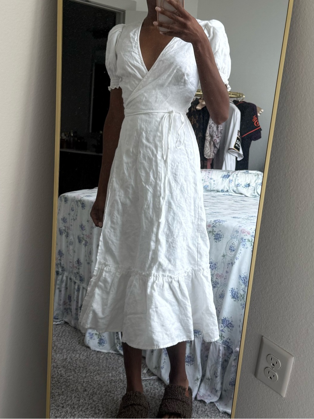 Reformation White Midi Wrap Dress - Picture 1 of 10